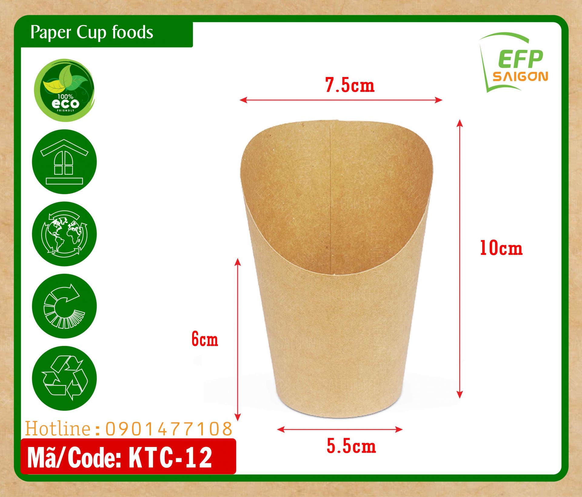 Ly giấy kraft đựng khoai tây chiên